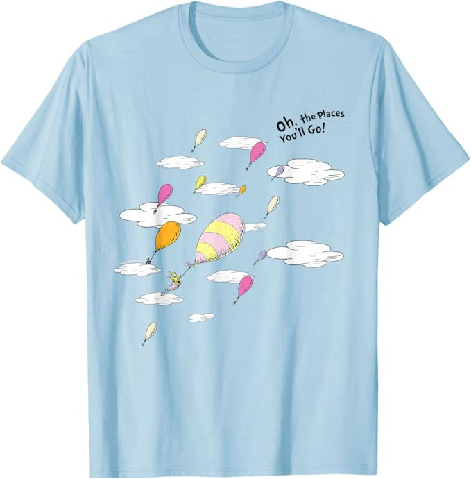 Dr. Seuss Oh The Places You'll Go! Officially Licensed T-Shirt | Amazon (US)