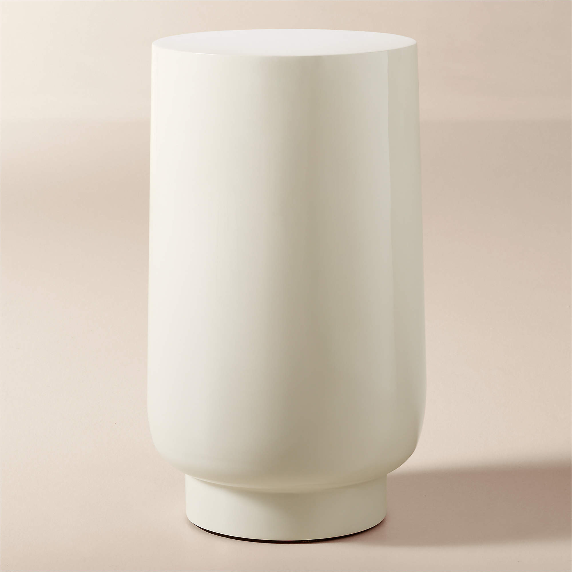 Hawk Warm White Enamel Drink Table + Reviews | CB2 | CB2