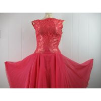 Vintage Dress, 1950S Rose Pink Prom Princess Vintage Clothing, Size Small | Etsy (US)