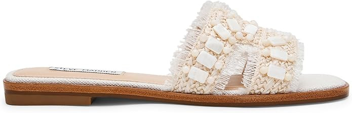 Steve Madden Women's Hadyn Bone Raffia Shell 8 Medium | Amazon (US)