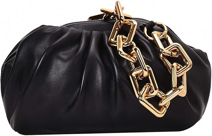 Get The Looks The Chunky Chain Pouch Faux Leather Cloud Shape Shoulder Bag | Amazon (US)
