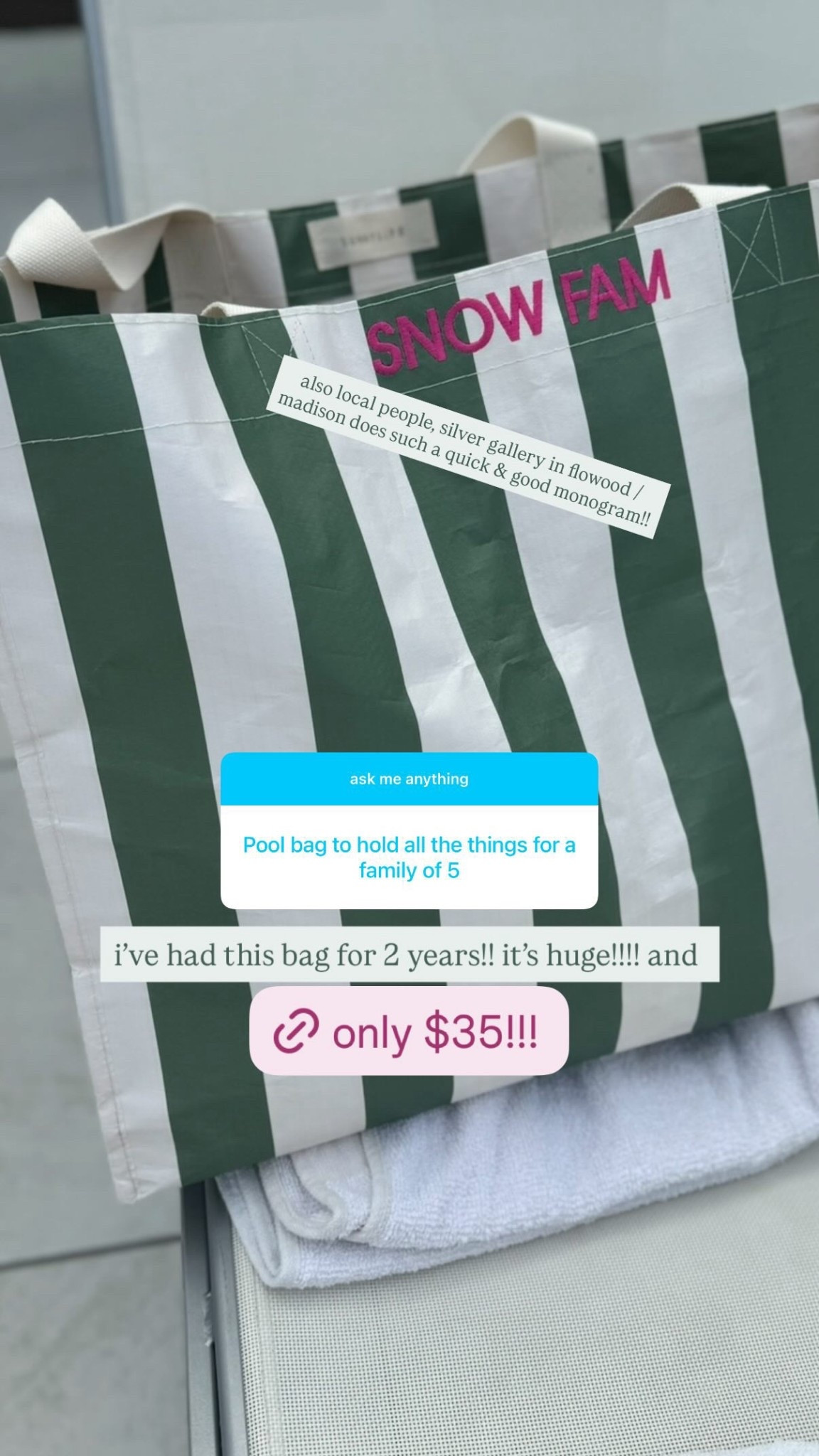 Go to beach bag for the last two summers! With three kids this bag is the best bc it’s SO big and only $35!!!

#LTKTravel #LTKSwim #LTKKids