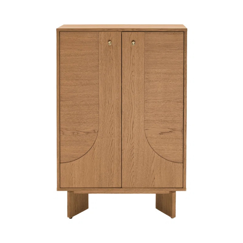 Corrigan Studio Malyun 2 Door USA Oak Wooden Accent Cabinet Storage Elegant Furniture for Home | Wayfair North America