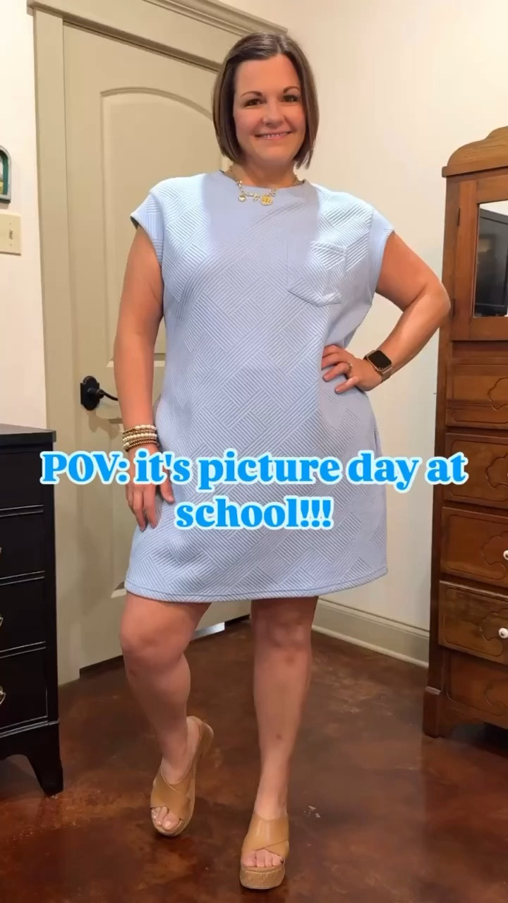 I thought this color was so pretty and simple for picture day.  That texture that everyone is loving this year from Amazon 

#LTKWorkwear #LTKMidsize #LTKStyleTip