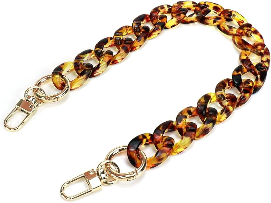 Savagrow 15.7"/40cm Vintage Acrylic Resin Chain Short Thick Resin Purse Shoulder Strap, Amber Col... | Amazon (US)