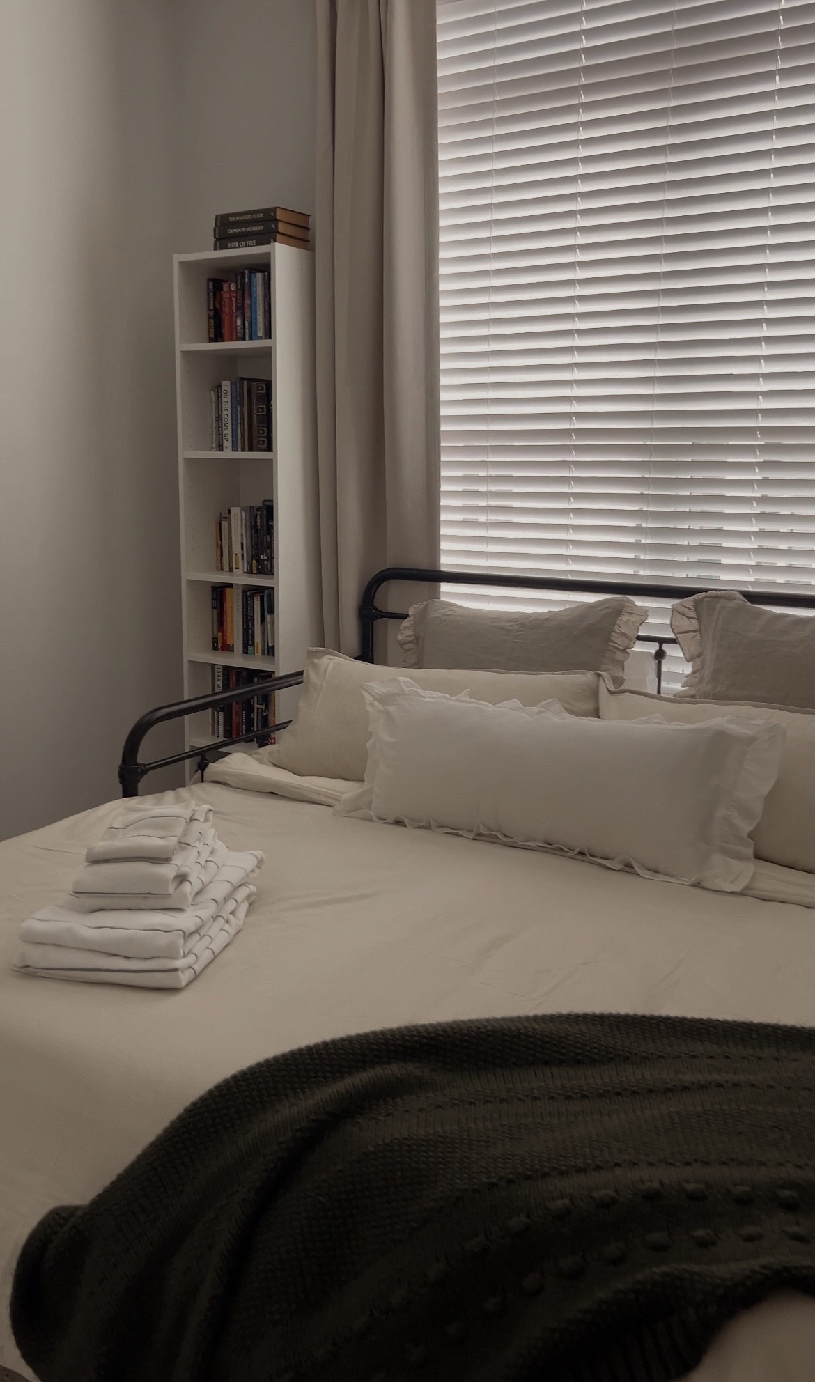 My guest room office combination! This daybed is a pop up trundle and makes almost a king when popped up. I ordered two twin mattresses for it! 