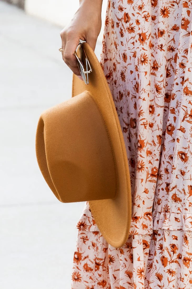 For Next Time Camel Wide Brim Fedora Hat | Pink Lily