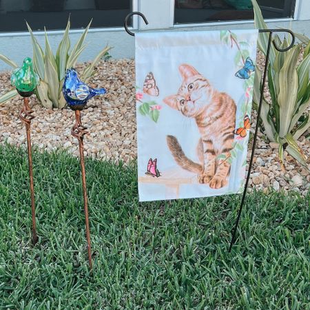 I am fully leaning into the cute cat garden flag with our house. I ordered two non-themed ones to replace the Christmas cat flag we had out (tagging both as “exact” in this post). Sharing the little rustic garden flag pictured and others I was looking at (and some I just found and added to my “save for later” folder) here!

#LTKunder50 #LTKfamily #LTKhome