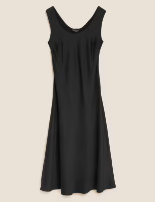 Satin Round Neck Midi Slip Dress | Marks & Spencer (UK)