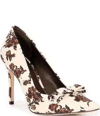 x Style Bungalow Worth Floral Fabric Bow Detail Stiletto Pumps | Dillard's