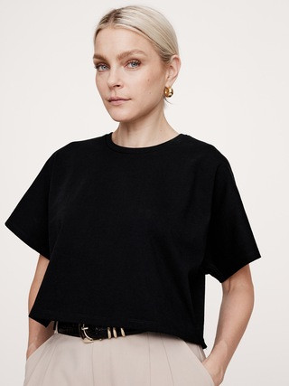 Cotton Boxy-Crop Dolman T-Shirt | Banana Republic (US)