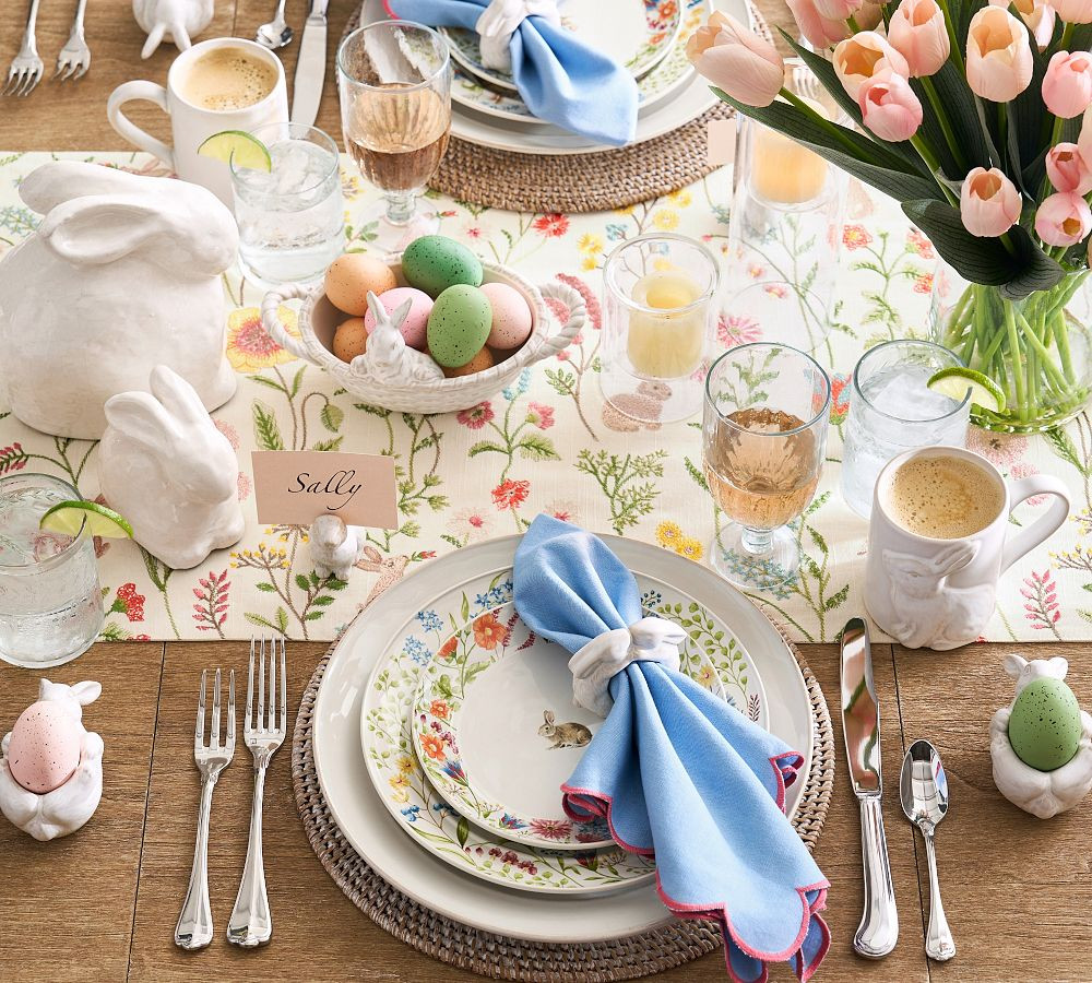 Rustic Bunny Stoneware Napkin Rings - Set of 4 | Pottery Barn (US)