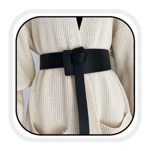 COSYDAYS Wide Leather Belt Black Statement Waist Belts Fashion for Women (Black) | Amazon (US)