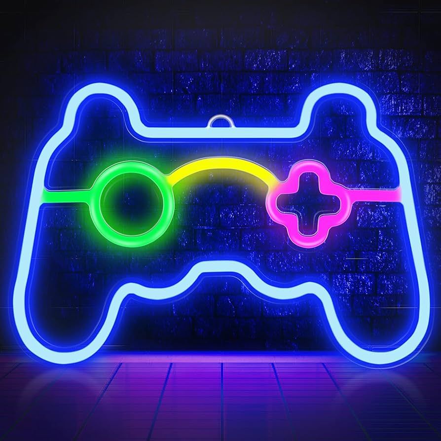 Game Neon Sign Gamepad Shape LED Neon Signs for Gamer Room Wall Bedroom Decor, Gamer Gifts Neon L... | Amazon (US)