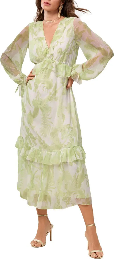 Lipsy Long Sleeve Floral Print Chiffon Dress | Nordstrom | Nordstrom