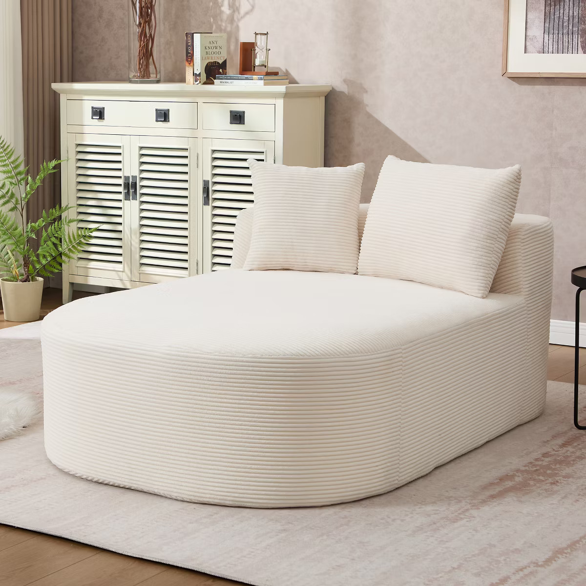 Corduroy Chaise Lounge Chair Oversized Sofa Bed with Deep Seat & 2 Pillows, No Assembly Required ... | Target