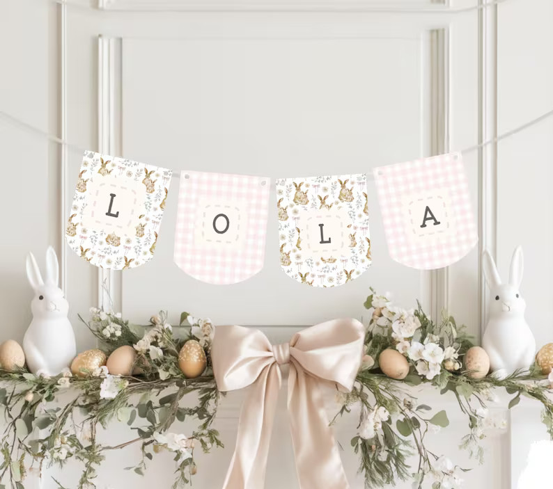 Personalized Birthday Banner, Some Bunny is One Banner, Easter Baby Birthday Banner, Birthday Hig... | Etsy (US)