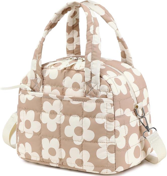 LEDAOU Quilted Insulated Lunch Bag for Women, 9L Puffy Lunch Tote with Adjustable Shoulder Strap,... | Amazon (US)