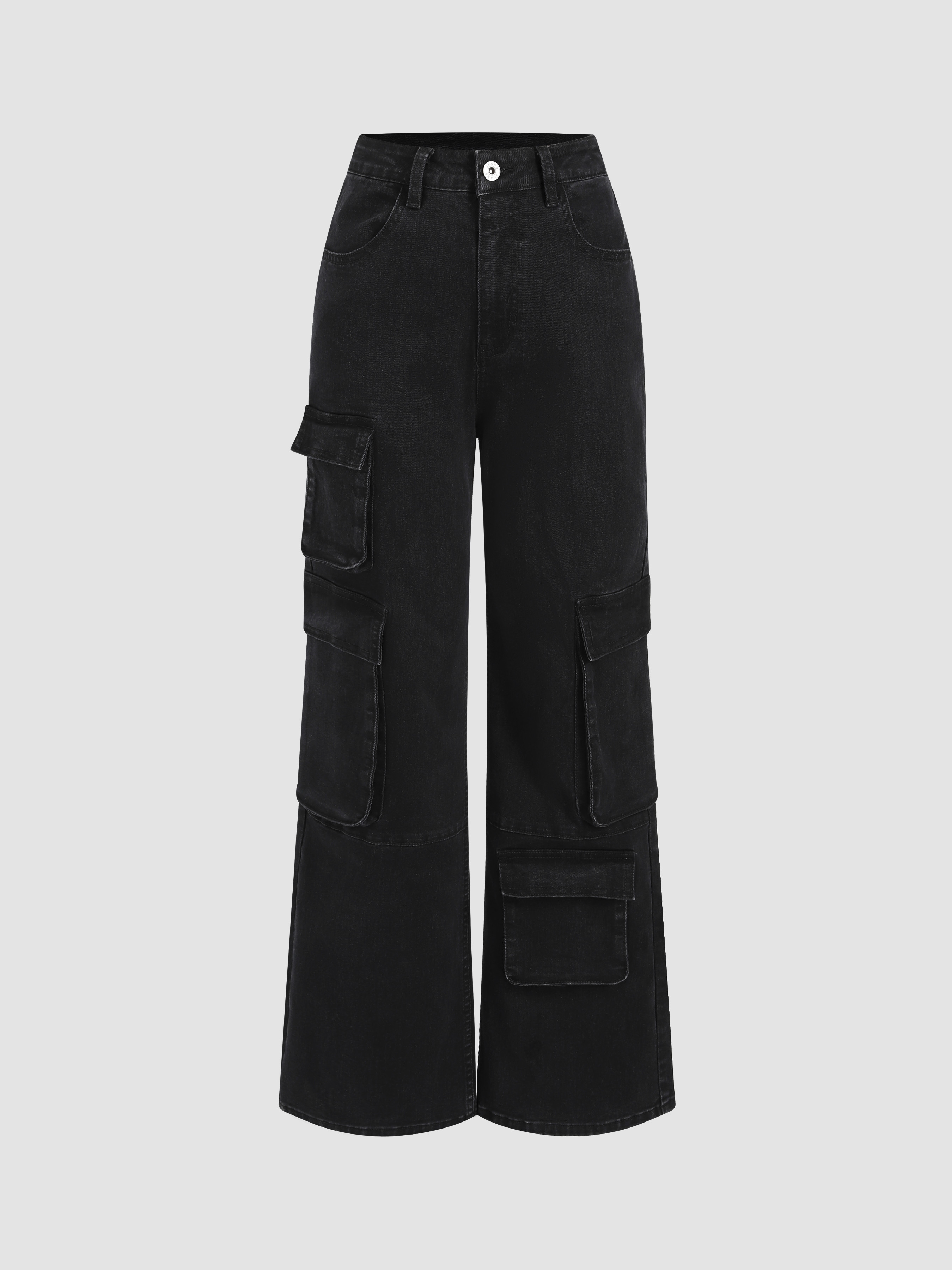 Stretch Denim Solid Pocket Cargo Jeans | Cider