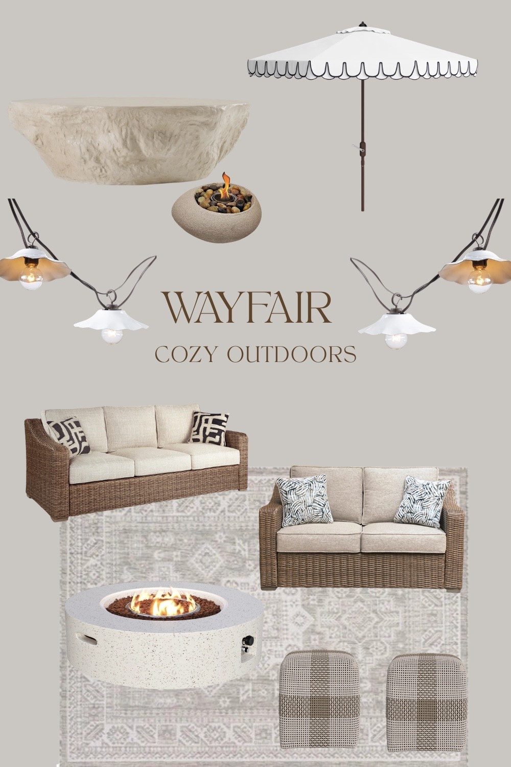 # AD Creating the cozy outdoor space with these finds from Wayfair 🤍✨
Think comfy seating, warm textures, and all the little details that make your patio feel like an extension of your home. From morning coffee to summer nights outside, this setup is giving cozy in the best way. ☀️🌿
 
@wayfair, #wishyouwerehere, #outdoor, #Wayfair, #WayfairPartner.