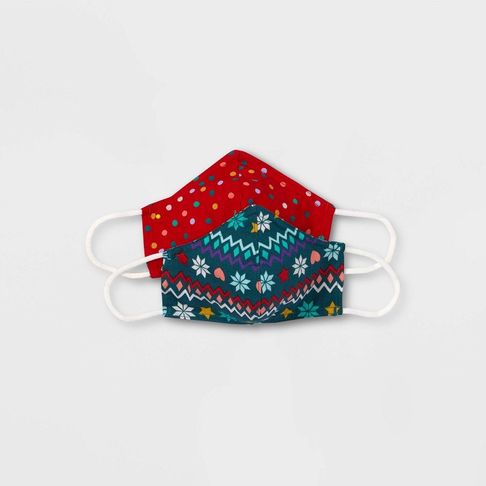 Kids' 2pk Fair Isle Mask - Cat & Jack Red One Size | Target