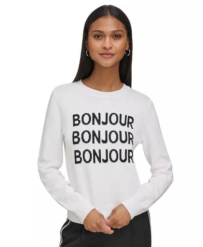 Women's Bonjour Crewneck Sweater | Macy's