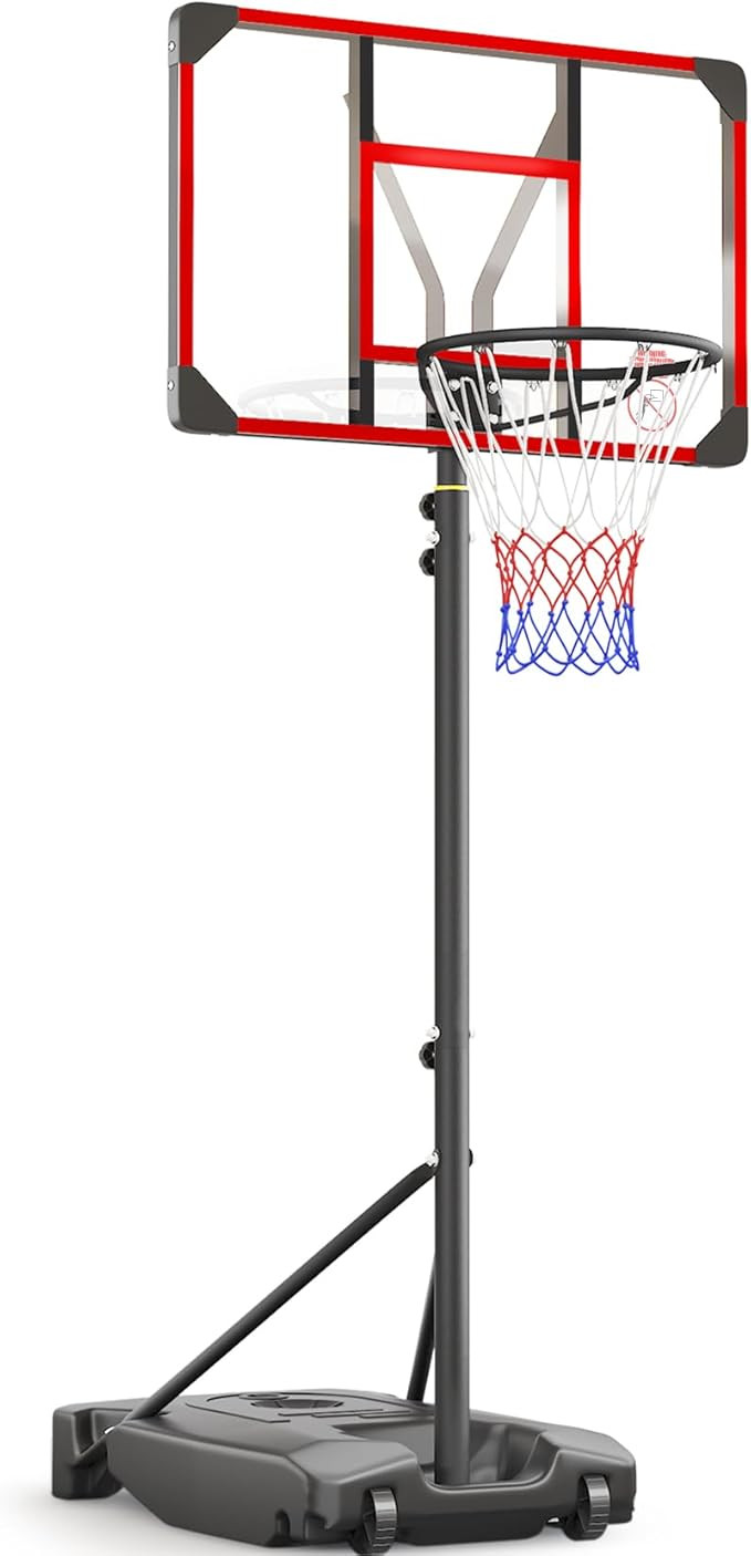 Kids Basketball Hoop Outdoor 4.82-8.53ft Adjustable, Portable Basketball Hoops & Goals for Kids/T... | Amazon (US)