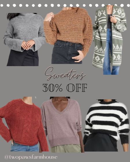 Target has their sweaters 30% off right now making most of them around $18! Stock up for the winter season! 

#LTKsalealert #LTKunder50 #LTKFind