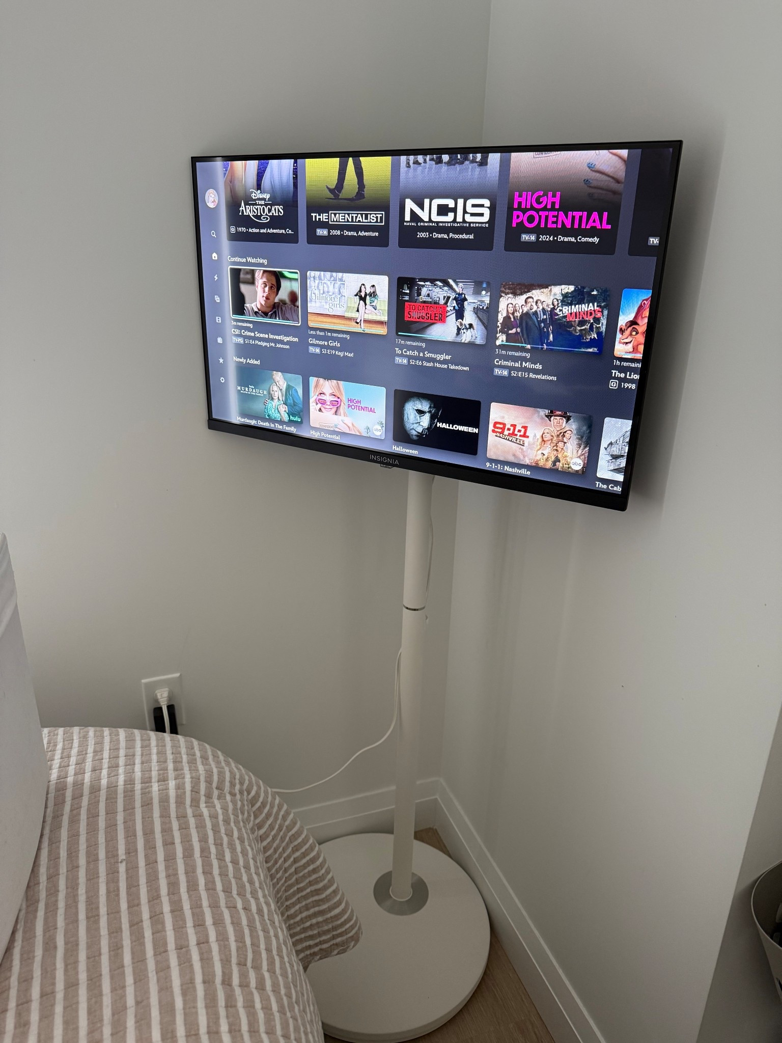 $1200 portable TV? No thank you, I’ll make my own! Super happy with this base- it’s extremely high quality and sturdy. I was looking at slightly less expensive ones, but this aesthetic just fit my space better! The TV was on sale when I got it - total price: $209.97, savings of $991.03. 😊

#LTKHome