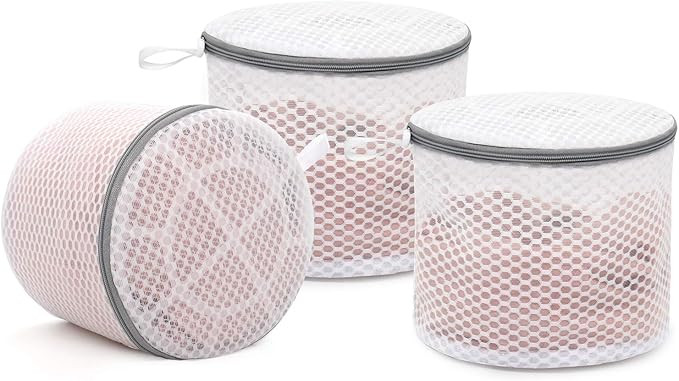 3Pcs Durable Honeycomb Mesh Laundry Bags for Delicates, Lingerie Wash Bag 7 x 7 x 6 Inches | Amazon (US)