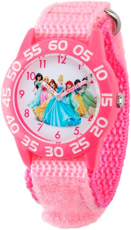 Disney Princess Kids' Plastic Time Teacher Analog Quartz Nylon Strap Watch | Amazon (US)