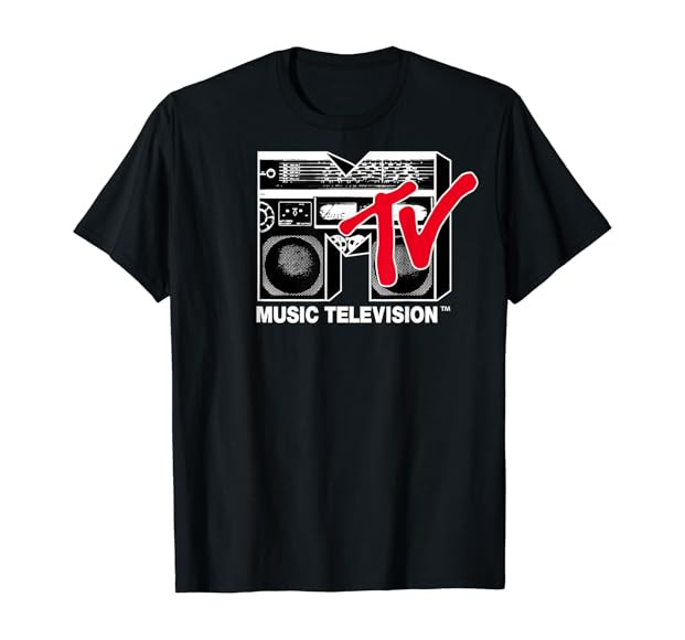 MTV Logo Red Boombox Graphic T-Shirt T-Shirt | Amazon (US)