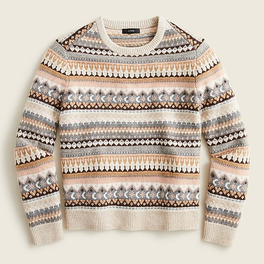 Fair Isle cropped crewneck sweater | J. Crew US