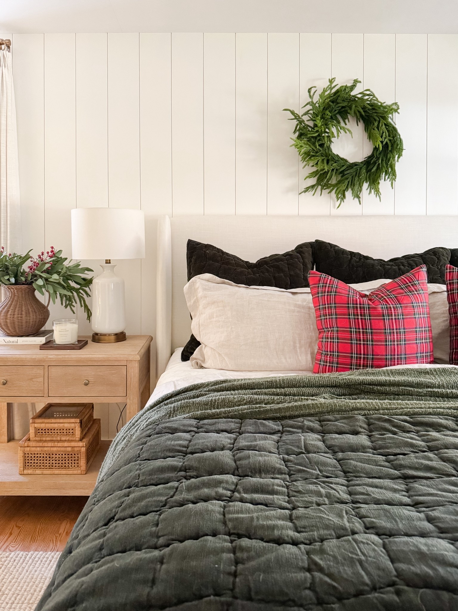 Classic Christmas bedroom 
Cozy seasonal bedroom refresh velvet quilt blue coastal home decor holiday decor neutral seasonal home modern cape cod inspired sherricalnanhome

#LTKHome #LTKHoliday