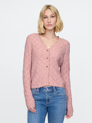 CashSoft Pointelle Cardigan | Gap (CA)