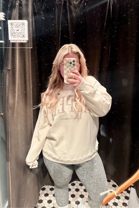 SALE!!!! Hollister’s mirror is dirty but this sweatshirts FRESH 😉😉🤣 this neutral aspen sweatshirt would be so cute with boots this winter! It has a V neckline too. 

Hollister sale, fall outfits, loungewear, legging outfits 

#LTKHolidaySale #LTKmidsize #LTKfindsunder50