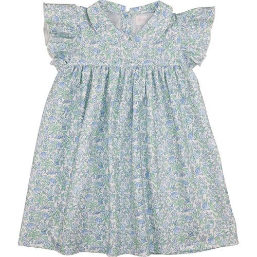 Blue And Green Floral Knit Dress - Shipping Late March | Cecil and Lou