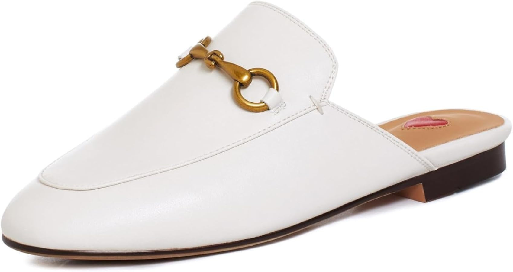 Vertundy Women's Mules Low Heel Flats Leather Slip On Backless Sandals for Girls Lady Work Slides | Amazon (US)