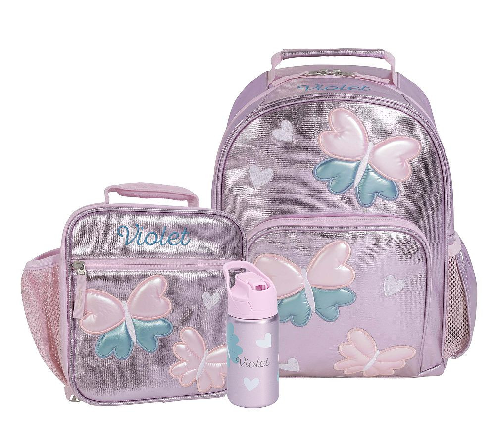 Metallic Purple Butterflies Mackenzie Backpack Bundle, Set of 3 | Pottery Barn Kids