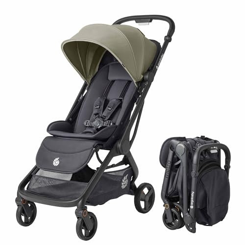 Ergobaby Metro 3 All in One Compact Baby Stroller - Foldable, Lightweight Travel Stroller - Easy One-Hand Fold for Overhead Airplane Storage (Carries up to 50 lbs) - Car Seat Compatible - Soft Olive | Amazon (US)