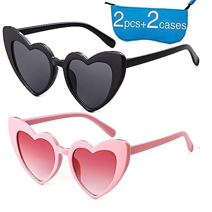 Retro Vintage Clout Goggle Heart Sunglasses Cat Eye Mod Style for Women Kurt Cobain Glasses Plastic  | Amazon (US)