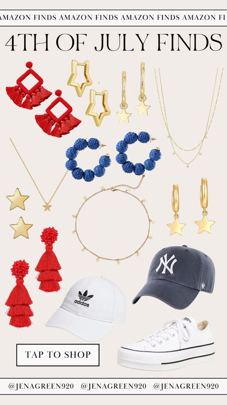 4th of July Fashion | Fourth of July Fashion | Red White & Blue | Red White Blue | Star Earrings | Star Necklaces 

#LTKstyletip #LTKSeasonal #LTKunder50