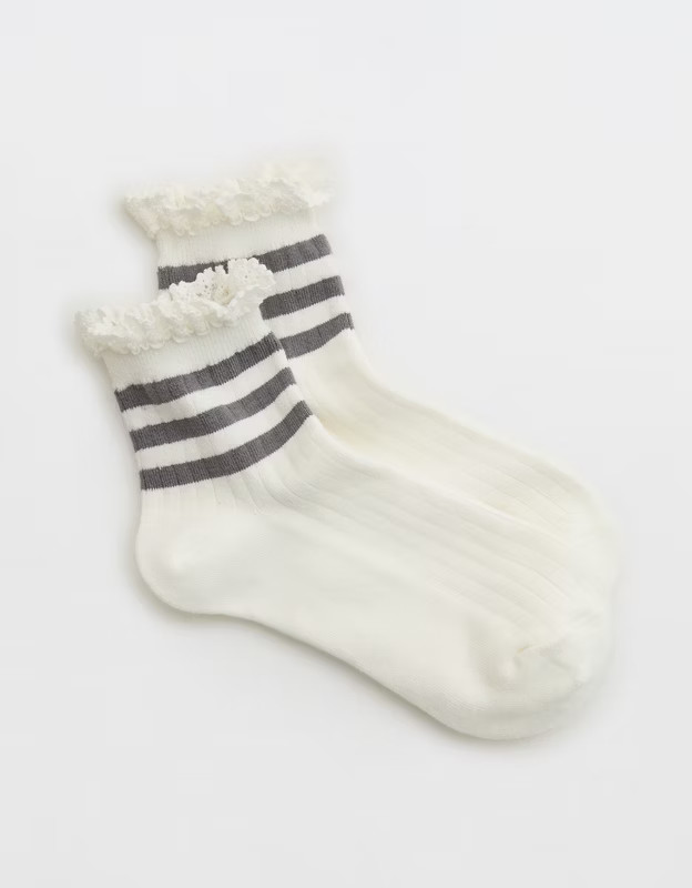 Aerie Ruffle Trim Bobby Socks | Aerie