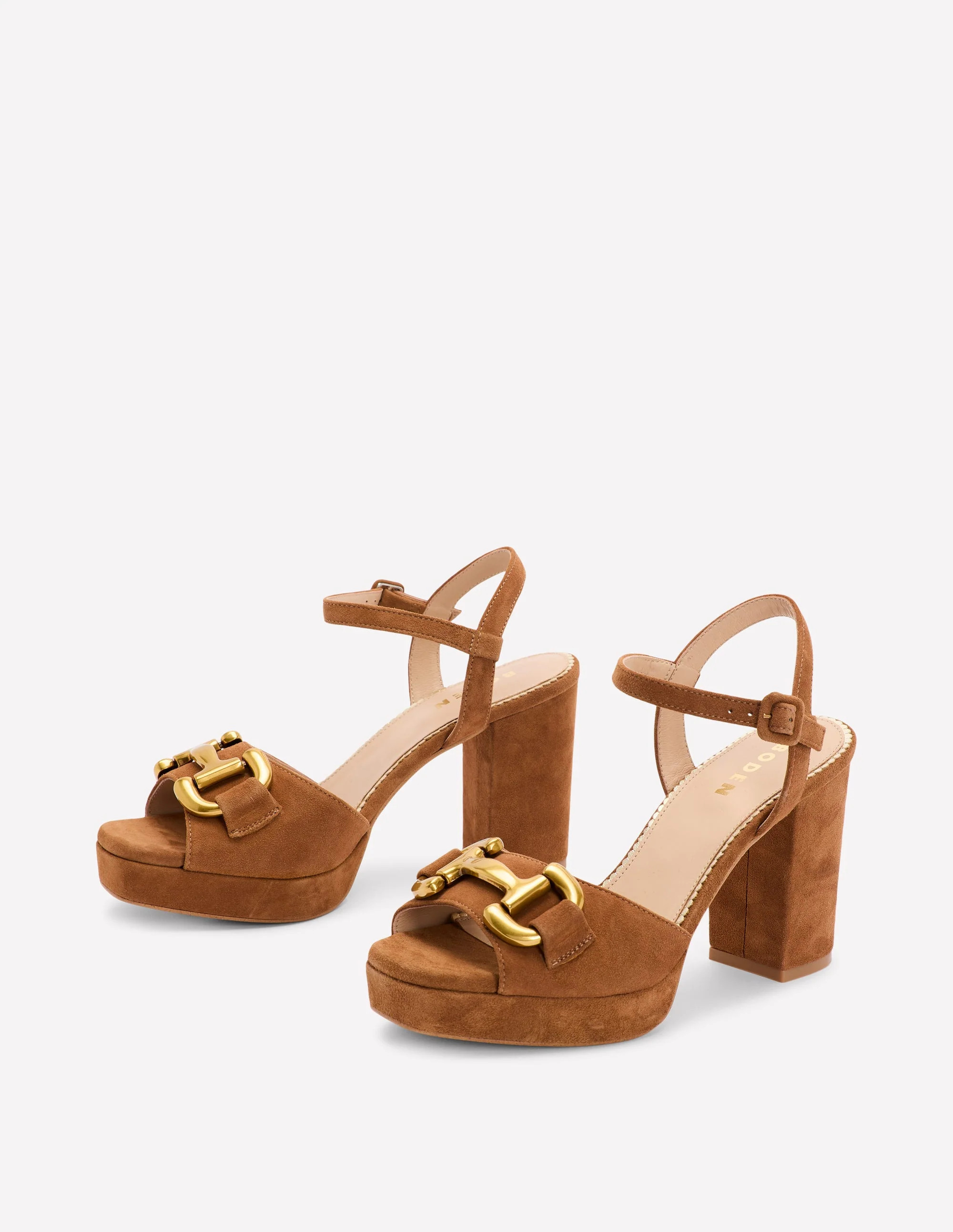 Snaffle Trim Platform Sandal-Tan | Boden (US)