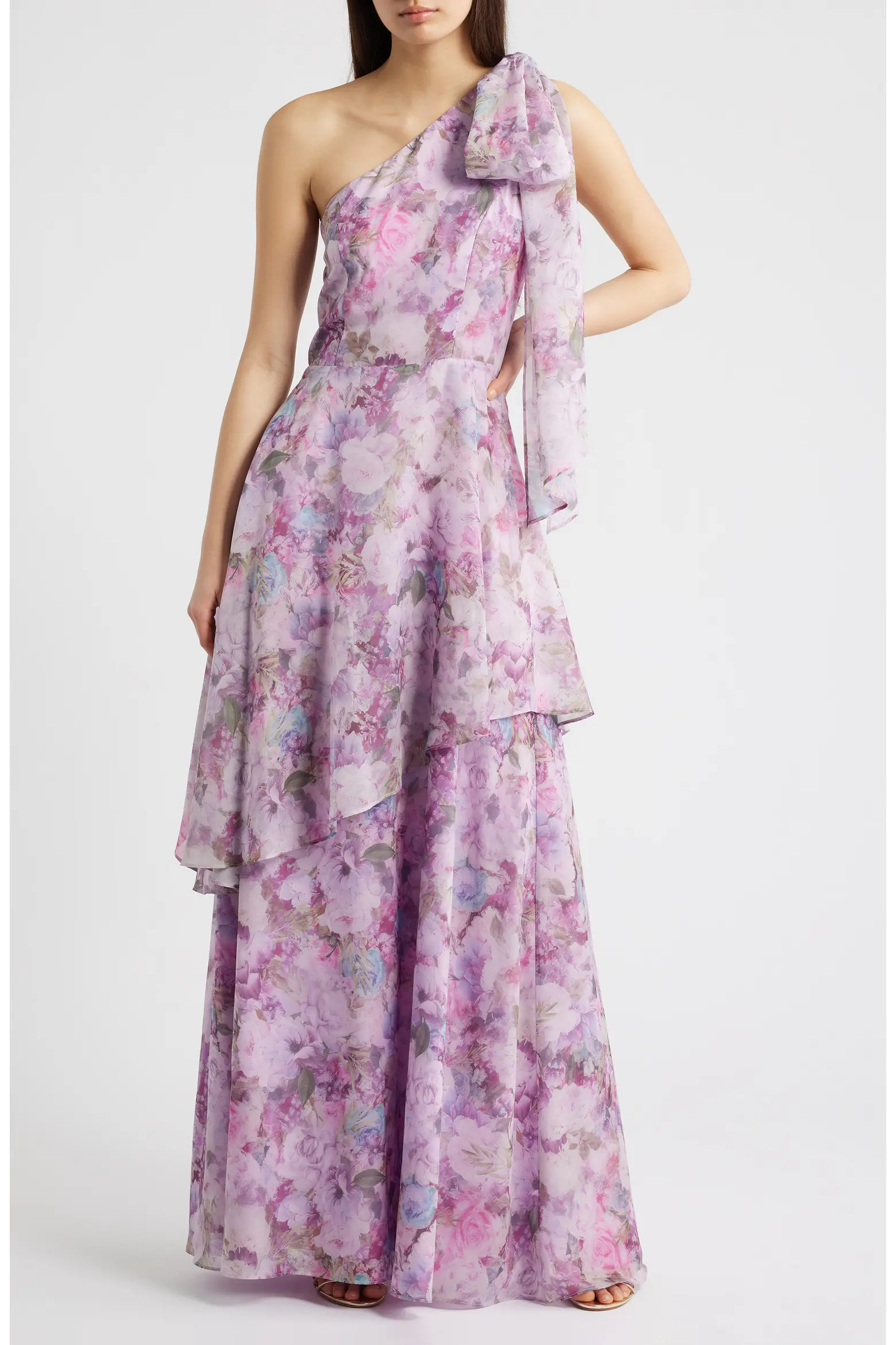 Amara Floral One-Shoulder Gown (Women) | Nordstrom | Nordstrom