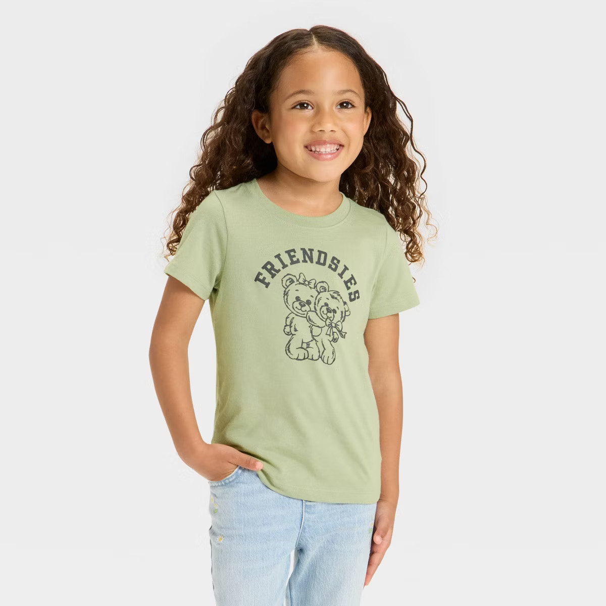 Toddler Girls' Friendsies Bears Graphic T-Shirt - Cat & Jack™ Olive Green | Target