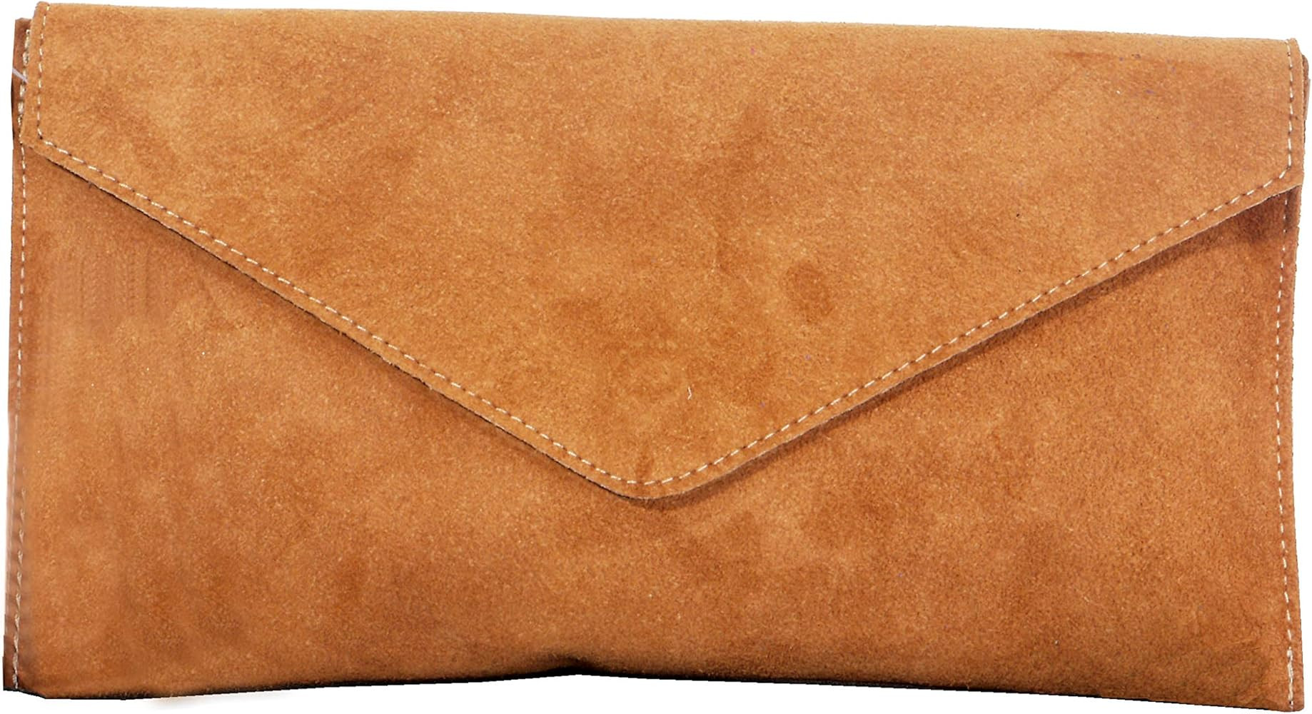 Italian Suede Leather Envelope Clutch Wrist Shoulder Crossbody Bag | Amazon (US)