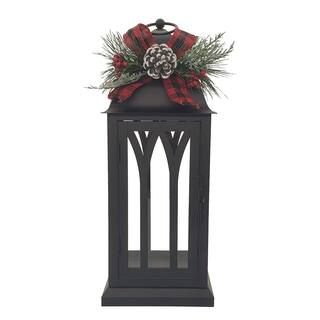 15" Black Metal Lantern with Greenery by Ashland® Christmas | Michaels Stores