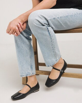 Emilie Mary Jane Stretch Strap Ballerina Shoes Wide E Fit Simply Comfort | Simply Be (UK)