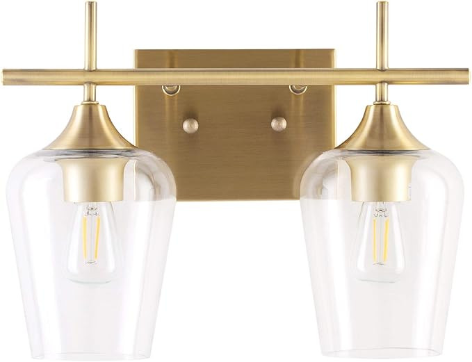 VONLUCE Bathroom Vanity Light, 2 Light Bathroom Light Fixture Over Mirror, Bathroom Wall Lamp wit... | Amazon (US)